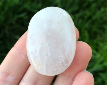 Rose Quartz Worry Stone Oval Palm Stone - Crystal Decor and Healing