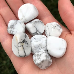 Howlite Tumbled Stone - Extra Small - 1 piece - Crystal Decor and Healing