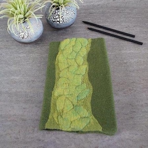 Notebook with felt cover, felted bookcover