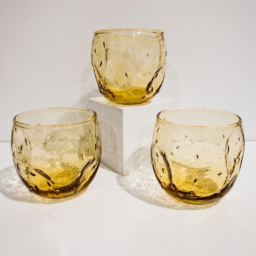 Mid Century Modern Amber Glass Roly Poly Set of 3 Blenko - Etsy