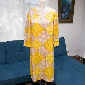Vintage Mod 1960’s Dress Pink and Yellow M/L