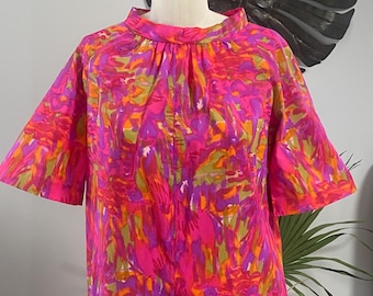 Vintage 60’s Handmade Bright Pink Wide Leg Jumpsuit