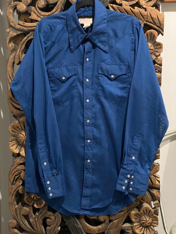 Vintage Blue True West Rockmobt Ranchwear Med Pear
