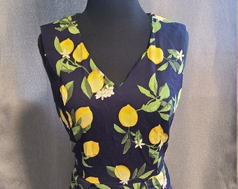 navy blue lemon dress