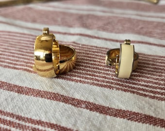 RARE - Lot of 2 Pairs of Monet Vintage Hoops, Real Gold Plated!