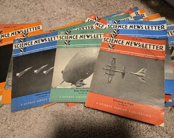 Lot of 32 Science Newsletter Magazines Vintage from 1954 and 1955