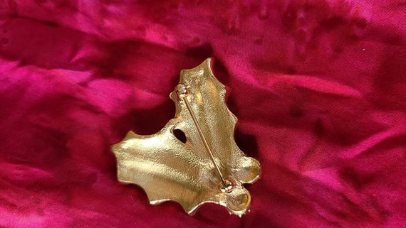 5 Christmas Brooches Vintage Jewelry Reindeer Hol… - image 9