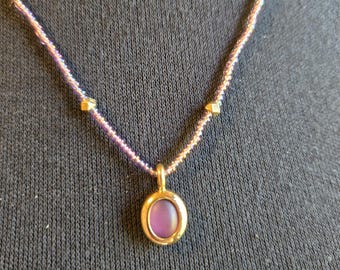 Simple Purple and Gold Necklace