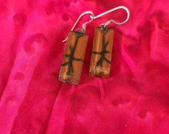 Lot of 2 Pairs of Dangle Earrings Vintage Jewelry for Fall and Autumn Geometric