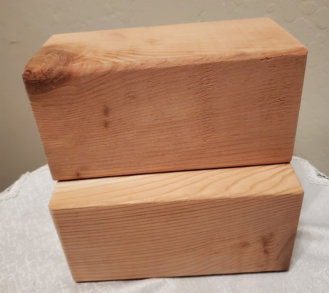 7" X 3.5 X 3.5 Unfinished Solid Wood Blocks Set of 2 - Etsy