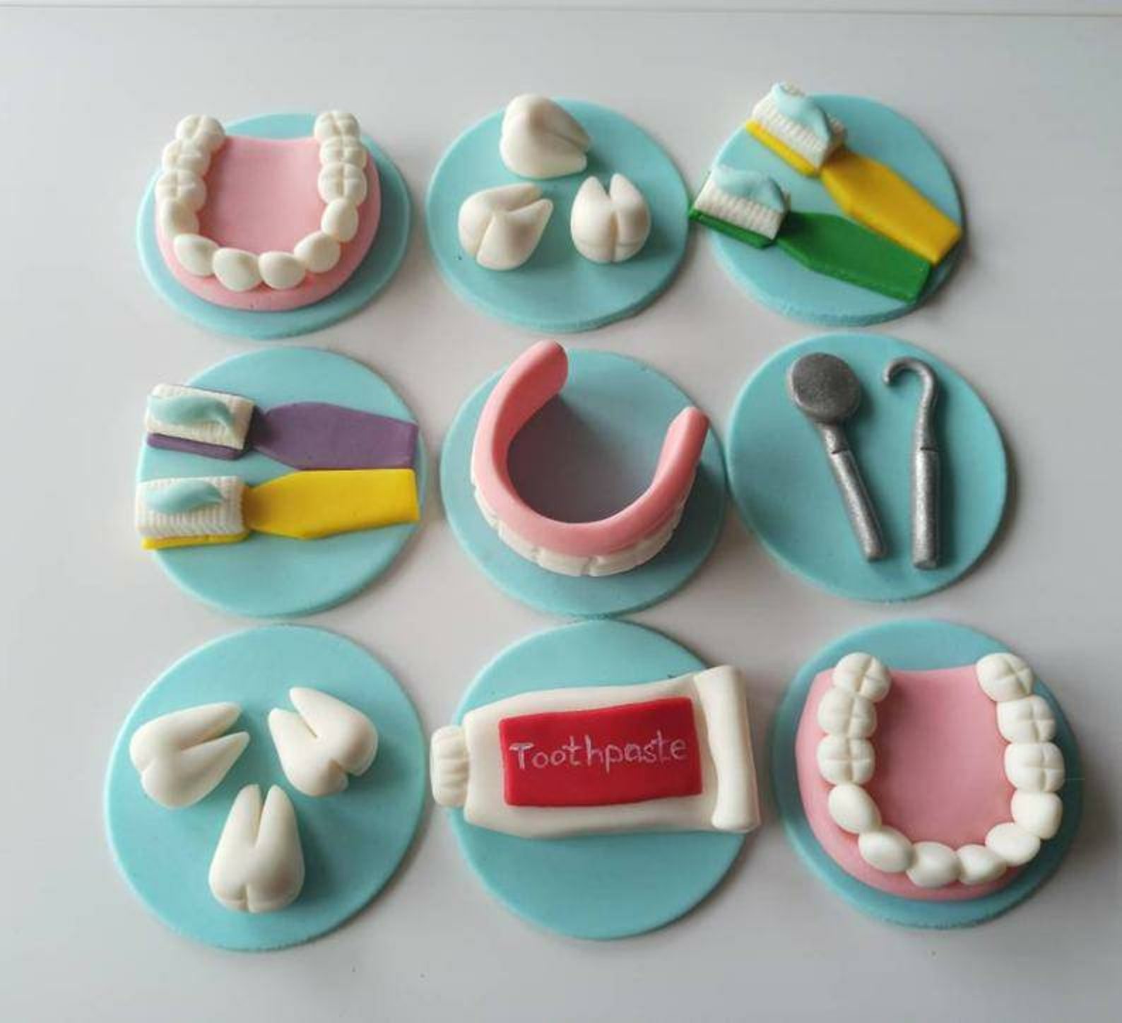 Dentist Cupcake Toppers Edible FONDANT 9 Psc Etsy