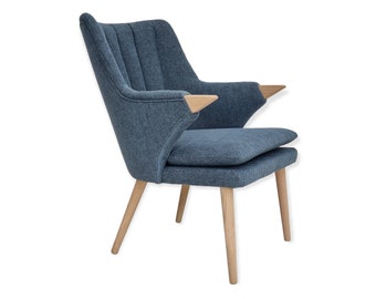 Danish design, armchair Model SK 2019, furniture fabric, oak wood