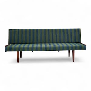 Anni &#39;70, divano letto danese, lana per mobili, legno massello di teak, condizioni originali.