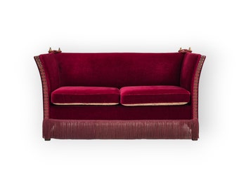 1960s, Danish "Spanish" sofa, original condition, furniture velour, ash wood legs.