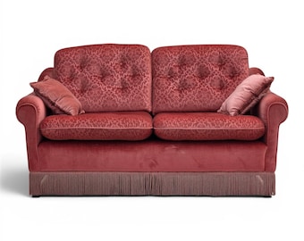 1980s, Scandinavian 2-seater sofa, pink furniture velour.