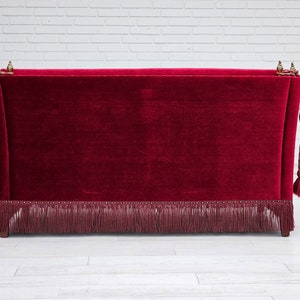 1960-70s, Danish velour 2 seater sofa, original very good condition. zdjęcie 5