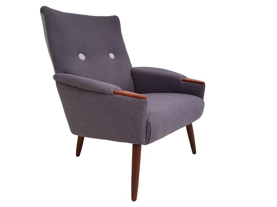 Danish Retro Lounge Chair Nails And Legs Teak Wood Etsy