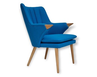 Danish design, armchair Model SK 2019, furniture wool, oak wood