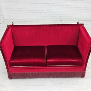 1960-70s, Danish velour 2 seater sofa, original very good condition. zdjęcie 2