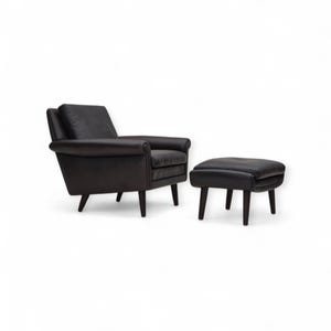 1960s, Danish design by Aage Christiansen, model &quot;Diplomat&quot;, lounge chair with footstool.