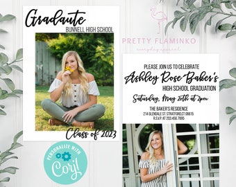 Graduation invitation template, modern graduation Announcement, Graduation Party template