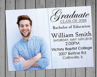 Graduation Announcement Template Graduation invite editable invite Graduation party Invite Printable invite Photo invite Minimalist Grad