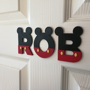 Children's Bedroom door / Toy chest initial letters sign name Mouse inspired 3D Printed