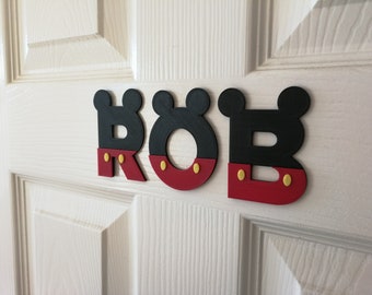 Children's Bedroom door / Toy chest initial letters sign name Mouse inspired 3D Printed