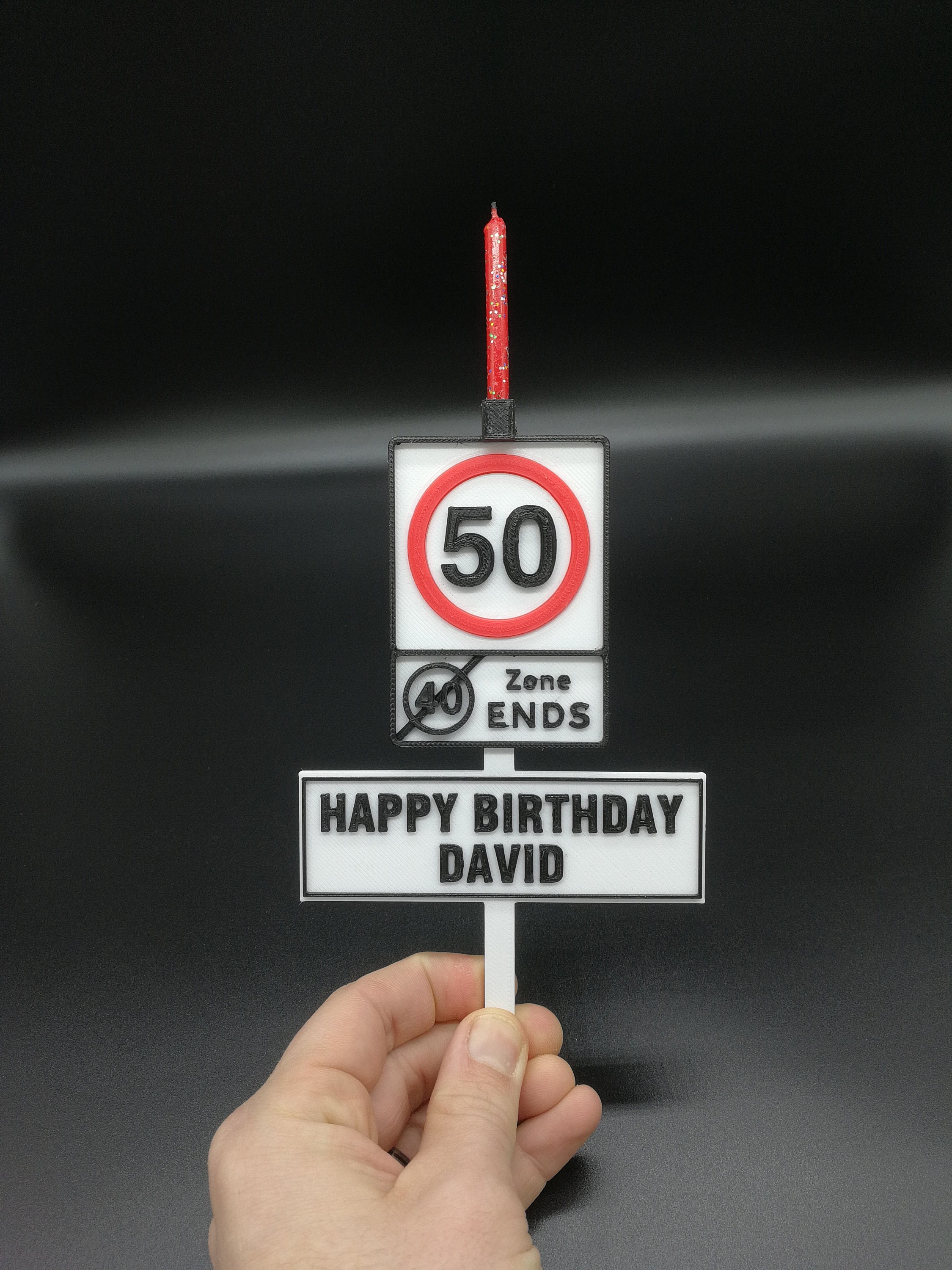 Personalised Birthday Cake Stake Candle Holder Topper 3D Print Etsy