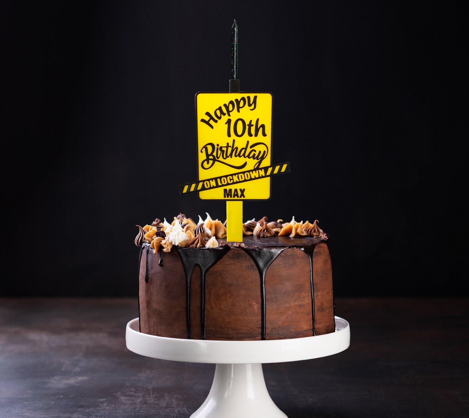 Personalised Birthday Cake Stake Candle Holder Topper 3D Etsy