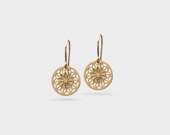 Pendientes pequeños de mandala | Pendientes Oro | Joyas chapadas en oro | Joyas mandalas | Conjunto de joyas || pendientes mandala oro | conjunto de joyas mandala