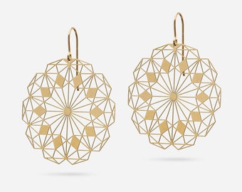 Rosette | Extravagant Statement Earrings | Gold Plated