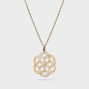 Gold Charm Necklace | Seed of Life | Seed of Life Pendant | Gold Plated Necklace