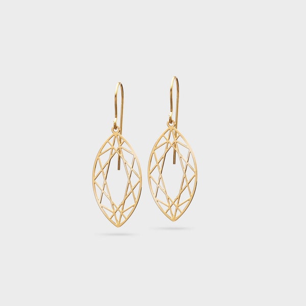 Ovale Goldene Ohrringe | Zarte Ohrringe | Vergoldeter Schmuck | Designer Schmuck  Geschenk Freundin || Delicate Earrings Gold