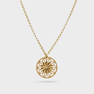 Goldene Mandala Kette | Mandala Schmuck | Vergoldete Kette | Designer Schmuck | Geschenk Freundin | Geschenk Mutter