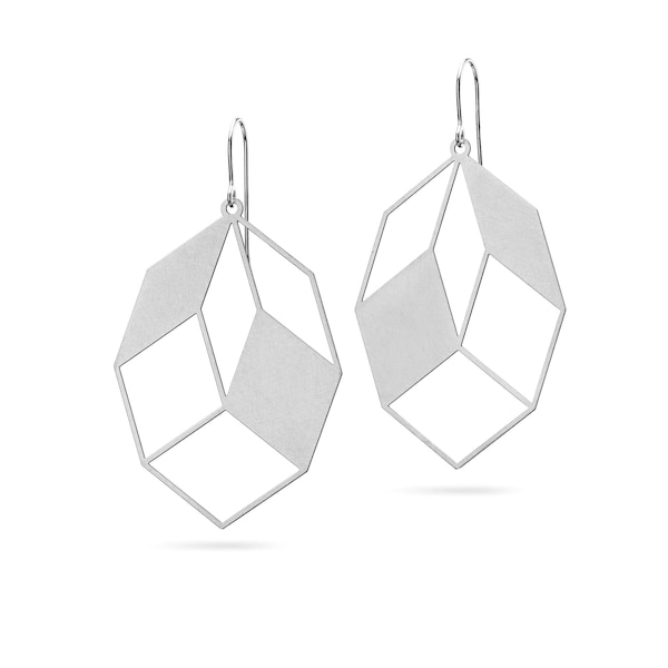 Rautas | Graphic Earrings With 3D Effect | Stainless Steel