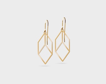 Boucles d'oreilles géométriques dorées | Boucles d'oreilles plaquées or | Boucles d'oreilles minimalistes | Boucles d'oreilles légères | Boucles d'oreilles | bijoux de créateur