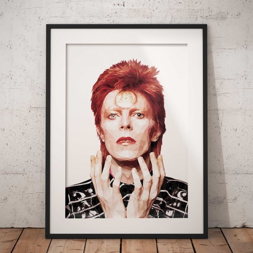 David Bowie Art Poster Print in a Geometric Illustration Etsy UK