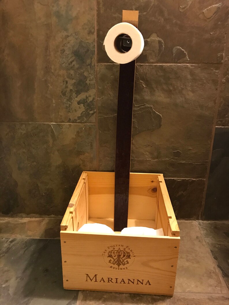 Wine Barrel Stave and wine crate toilet paper roll holder Etsy