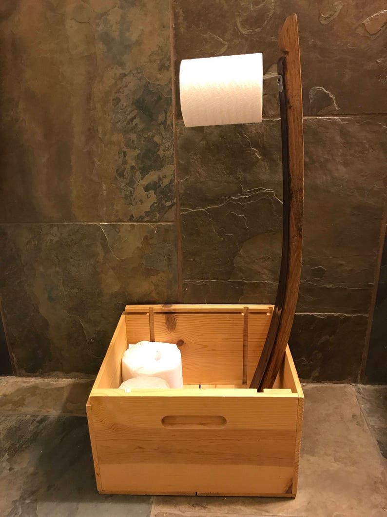 Wine Barrel Stave and wine crate toilet paper roll holder Etsy