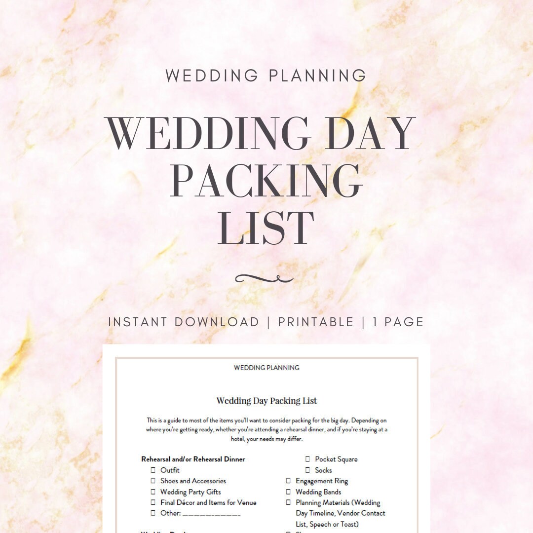 Wedding Day Packing List Printable Instant Download Etsy wedding-day-packing-list-printable-instant-download-etsy