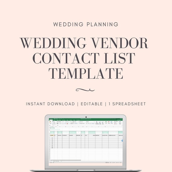 Wedding Vendors List Template For Your Needs