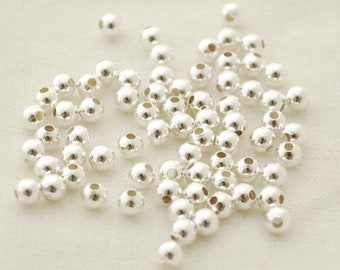 Perline In Argento Sterling Senza Saldatura: Rotonde Lucide Da 2 - Foto 12