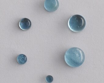 4mm To 10mm Cabochons Wholesale Aquamarine SKU-RCL6 20pcs Natural Aquamarine Faceted Cabochon Fancy Mixed Shape