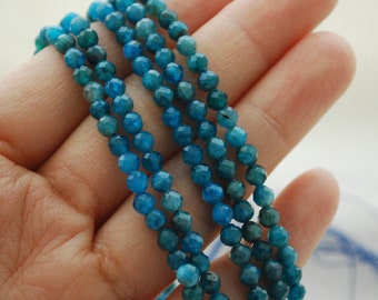 High Quality Grade A Natural Teal Blue Chalcedony Semi-Precious Gemstone Round Beads 15.5 strand approx 2mm