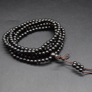 Black Sandalwood Round Wood Beads - 108 Mala Prayer Beads - 4mm, 6mm, 8mm, 10mm 4mm (108 beads)
