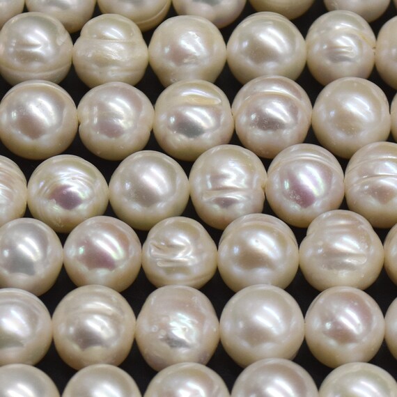 Perle Rotonde Di Perle D'acqua Dolce Naturali Perline Squise Sciolte - Foto 2