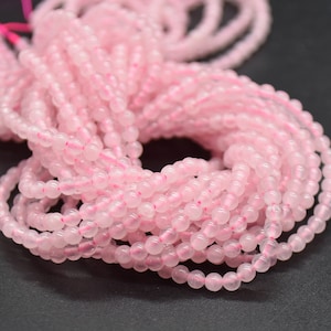 2mm Rose Quartz Round Beads | 15&quot; Strand | Natural Gemstone Beads for Jewellery Making