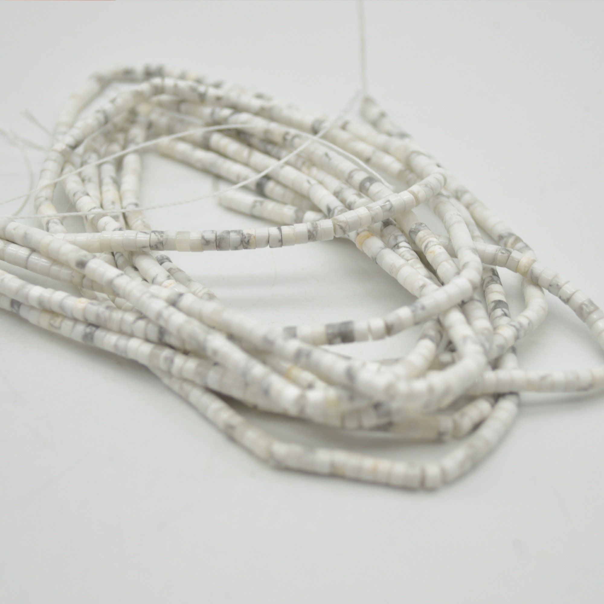 Natural White Howlite Beads, 14x10mm Flat Cross - Golden Age Beads