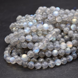 Grade AAA Labradorite Round Beads - 3mm, 4mm, 6mm, 8mm, 9mm- 10mm - 14&quot; Strand - Natural Gemstone Beads for Jewellery Making